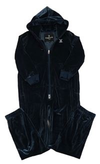 Tmavomodrá sametová kombinéza s kapucí One Piece