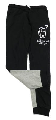 Čierno-sivé tepláky s Among Us George