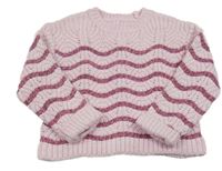 Růžový vzorovaný svetr Nutmeg