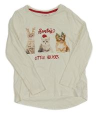 Smetanové triko s kočkami a psem F&F