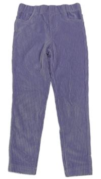 Lila žebrované plyšové tregíny Little Kids