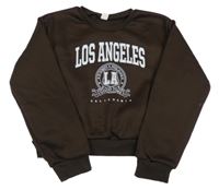 Hnedá crop mikina s nápisom Shein