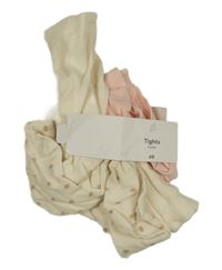 Nové - 3x punčocháče - 2x krémové puntíkaté + světlerůžové H&M