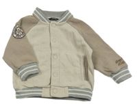 Béžovo-hnědá baseballová mikina Next