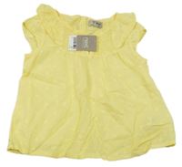 Nové - Žlutá puntíkatá halenka s volánky Next