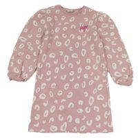 Růžové vzorované teplákové šaty Hype