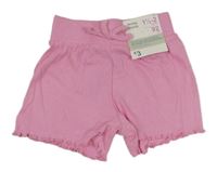 Nové - Růžové žebrované bavlněné kraťasy Primark