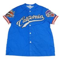 Modrá košile s nápisem Shein