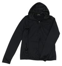 Černá sportovní propínací mikina s kapucí