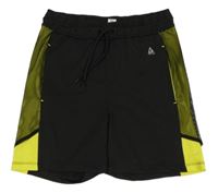 Černo-žluté sportovní kraťasy se síťovinou Yigga