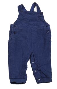 Tmavomodré manšestrové podšité laclové kalhoty Tu