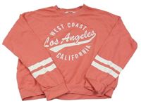 Korálová mikina s nápisom H&M