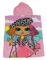 Ružovo-farebné froté osuškové pončo s kapucí - L.O.L. Surprise