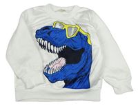 Biela mikina s dinosaurom