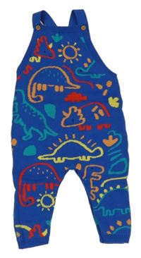 Modré pletené laclové tepláky s dinosaury Dunnes