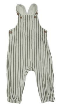 Bílo-khaki pruhované laclové tepláky M&S