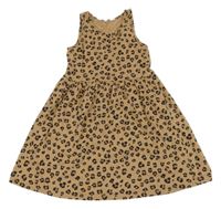 Hnedé vzorované bavlnené šaty H&M