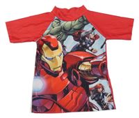 Červeno-barevné UV tričko s Avengers Marvel