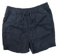 Tmavomodré plátenné kraťasy Primark