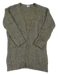 Khaki melírovaný svetrový cardigan Page One Young