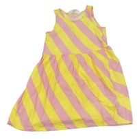 Ružovo-žlté pruhované šaty zn. H&M