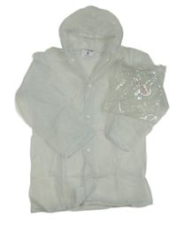 Bílá pláštěnka s kapucňou