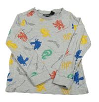 Šedo-barevné pyžamové triko - Harry Potter 