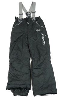 Tmavošedé šusťákové funkční oteplovačky s kšandami Matalan