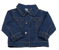 Tmavomodrá riflová bunda s kapsami 