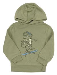 Khaki mikina s dinem a kapucňou Primark