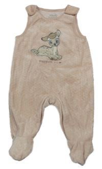 Světlerůžové sametové dupačky s Bambim C&A