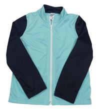 Modro-tmavomodrá športová funkčná prepínaci mikina Decathlon