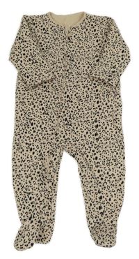 Béžovo-černý teplákový leopardí overal Next