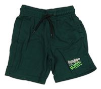 Tmavozelené teplákové kraťasy s nápisem George