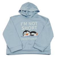 Svetlomodrá mikina s tučňákem a kapucňou Shein