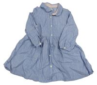 Svetlomodré trblietavé ľahké šaty s golierikom H&M