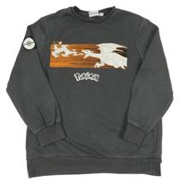 Tmavosivá mikina s pokémony Primark