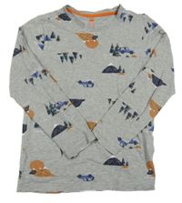 Sivé tričko s obrázkami hema