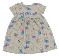 Béžové melírované bavlnené šaty s Cocomelon George