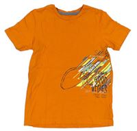 Oranžové tričko so skateboardom Nutmeg