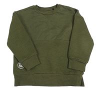 Khaki rebrovaná mikina Primark