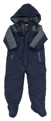 Tmavomodrá šusťáková zimní kombinéza s kapucí Name it