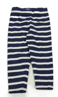 Tmavomodro-biele pruhované legíny Nutmeg