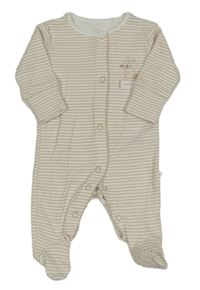 Bielo-béžové pruhované body s králikom Next