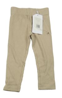 Nové - Béžové žebrované legíny