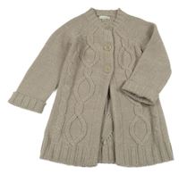 Béžový trblietavý prepínaci pletený kabát Verbaudet