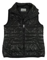 Čierna šušťáková lesklá zateplená vesta Blue flame