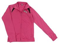 Fuchsiovo-černá propínací sportovní mikina s logem Puma