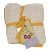 Nové - 3set - 3x Bílo-hořčicové mušelínové pleny Lily & Dan