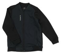 Tmavošedo-čierna športová prepínaci mikina Kipsta